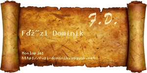 Füzi Dominik névjegykártya